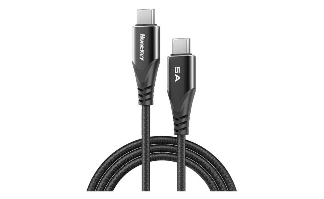 Huntkey HKCCC501501 100W 5A USB-C to USB-C 5A Fast Charging Data Cable 1.5M -Blac