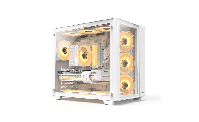 Huntkey S980 Tornado Full View Empty Gaming Case -White
