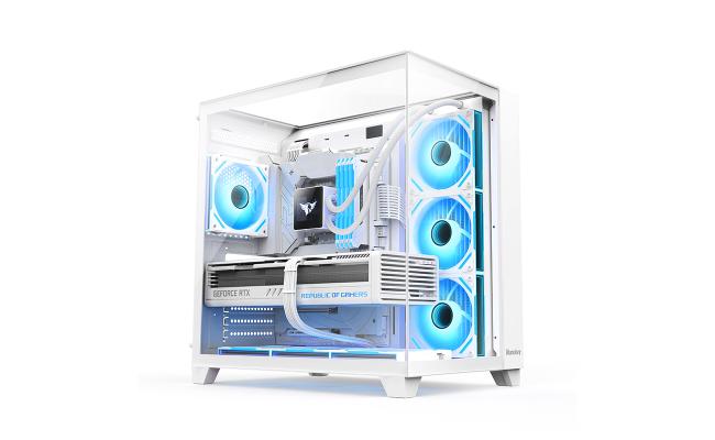 Huntkey VS970 Skyfall Full View Empty Gaming Case -White