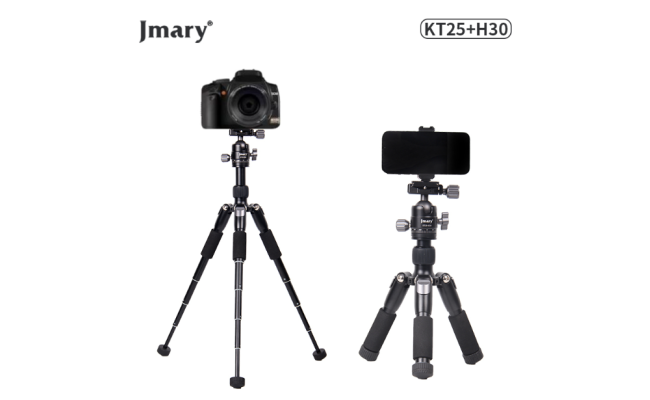 Jmary KT25-H30 Portable Extendable Desktop Aluminum Tripod Kit