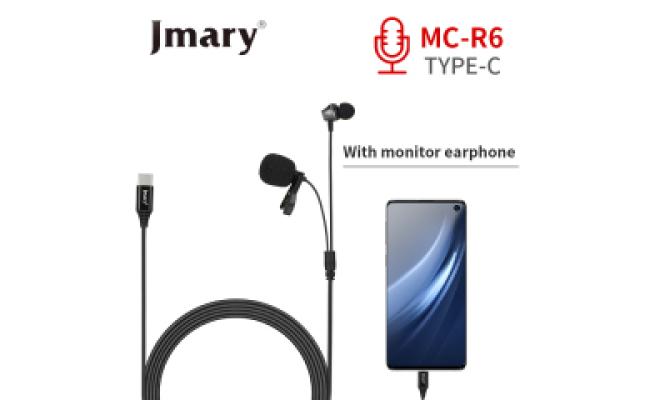 Jmary MC-R6S Professional Type-C Lavalier Microphone with Earphone