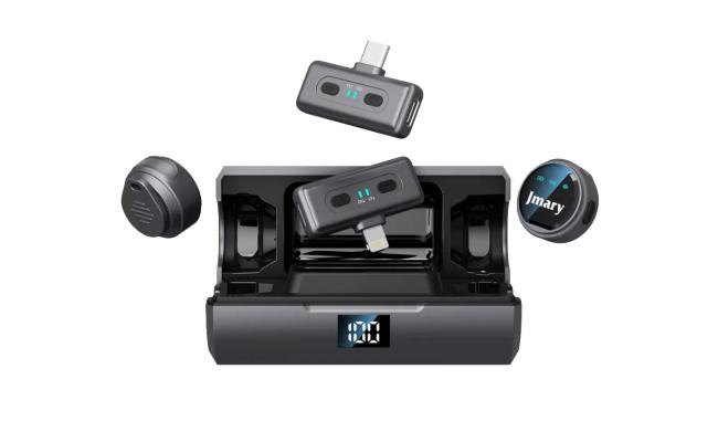 Jmary MW-19 2.4G Wireless Two Microphone for Mobile for iPhone & Type-C