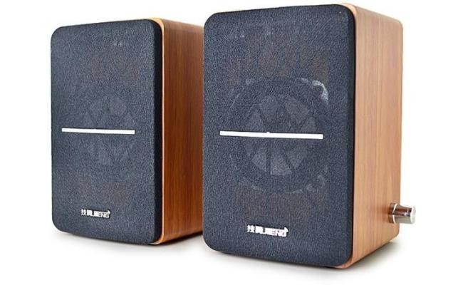 JT-009 USB+AUX Wooden Desktop Computer Speaker