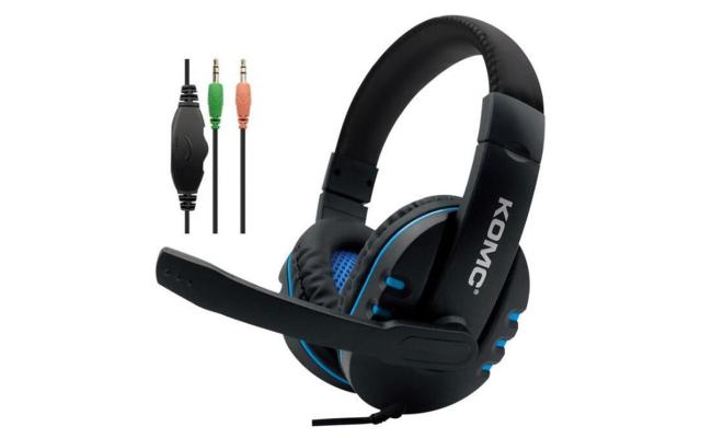 KOMC K4 Headset Wired Headphones Microphone Mic Volume Control for MAC/ PC 3.5mm Earphone