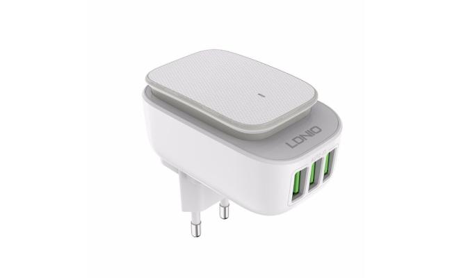 LDNIO A3305 Fast Charger 3 USB Port Adapter with LED Ligh + Samsung Cable