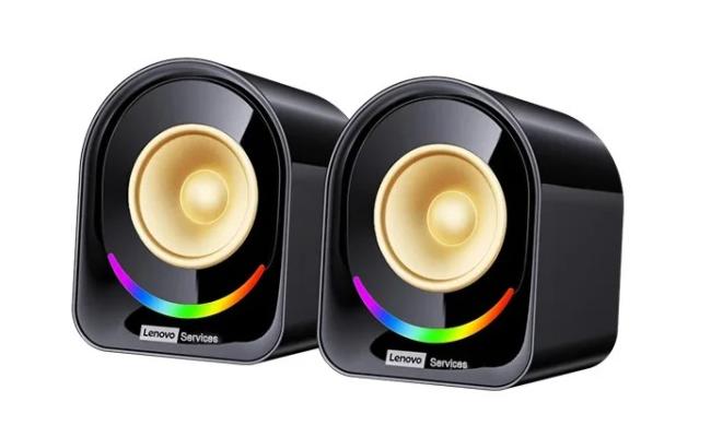 Lenovo A02 RGB Wired 3.5mm+USB Desktop Speakers 3W*2
