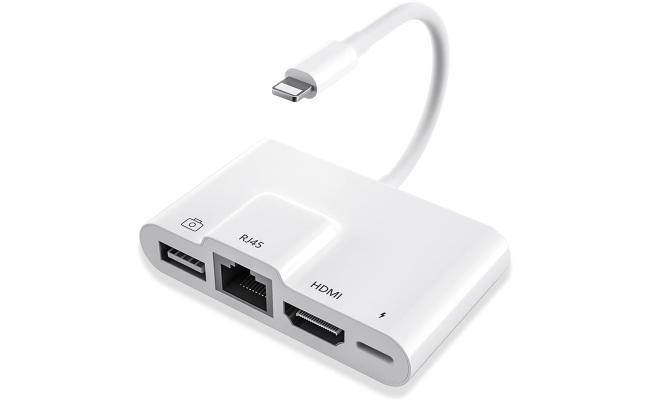 Lightning to RJ45 Ethernet OTG Digital AV Adapter