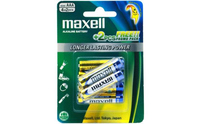 Maxell Digital Alkaline AAA Battery (4+2 pcs)
