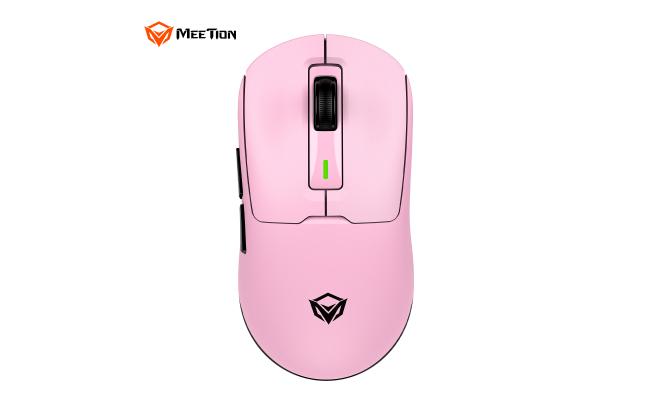 Meetion Air GW24 2.4G Bluetooth & Wired Gaming Mouse -Pink