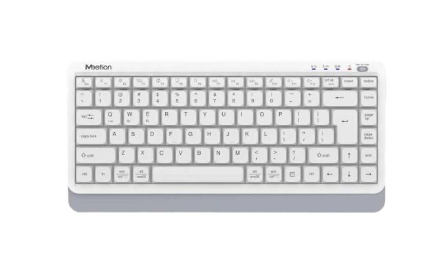 Meetion BTK500 Streamlined Dual-Mode Compact Wireless Keyboard -White