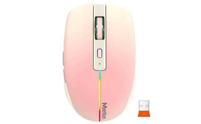 Meetion BTM002 2.4G Wireless & Bluetooth Dual Mode Mouse -Pink