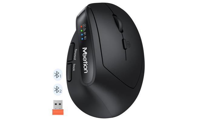 Meetion BTM008 Ergonomic Vertical Wireless Mouse BT+2.4GHz