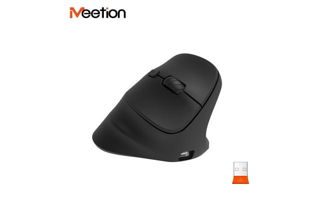 Meetion BTM010R Right-Handed Ergonomic Wireless Vertical Mouse -Black