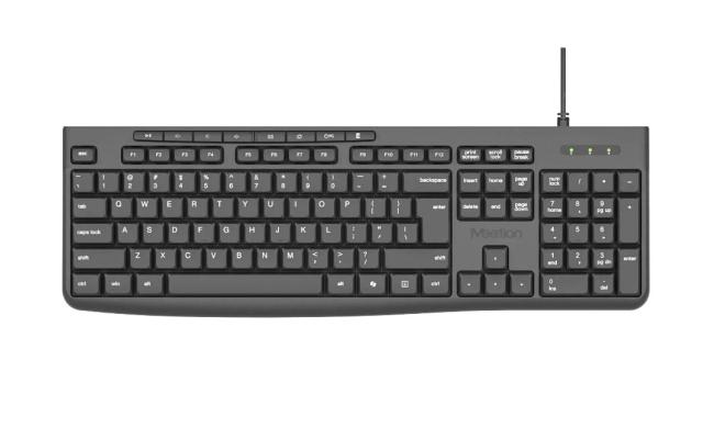 Meetion K295 Zero Noise Durable Wired Office Keyboard -Black