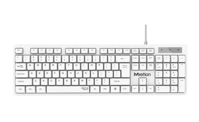 Meetion k300 USB Standard Wired Keyboard -White
