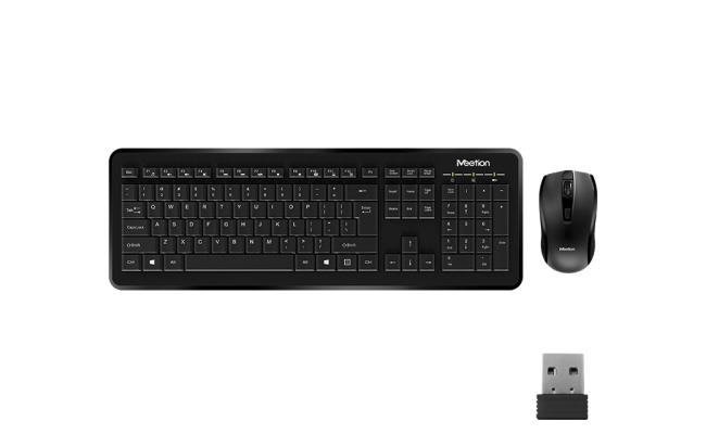 MeeTion MT-C4120 Computer Wireless Keyboard and Mouse Bundle -Black