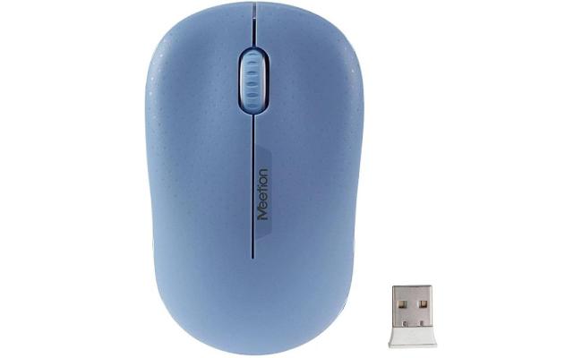 MeeTion MT-R545 Cordless Optical Usb Computer 2.4GHz Wireless Mouse -Blue