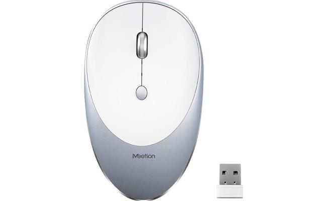MeeTion MT-R600 2.4g Slim Rechargeable Silent Wireless Mouse -Silver