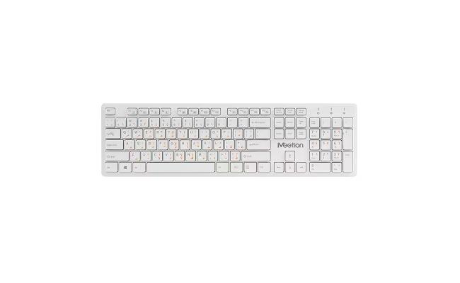 MeeTion MT-WK841 Slim 2.4G Wireless Computer Keyboard -White