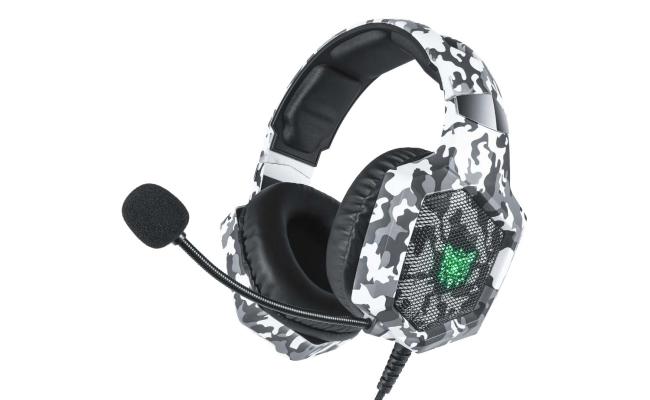 ONIKUMA K8 Wired Stereo Gaming Headphones With Mic LED Lights -White
