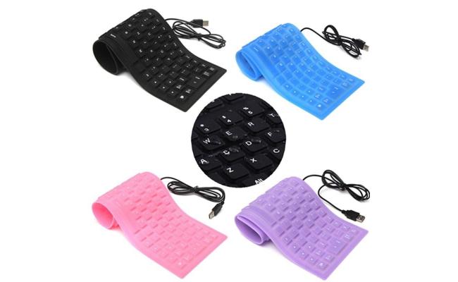 Portable 2.0 USB Mini Flexible Silicone Foldable PC Keyboard