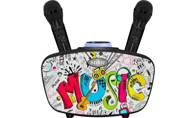 Portable Bluetooth SD314 Speaker KTV With Dual Wireless Microphone