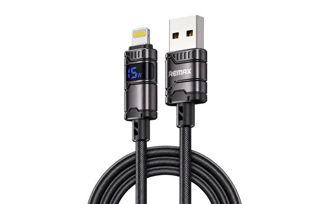 Remax C01-AL Digital Display Briaded Lightning to USB Data Cable 1.2M 30W