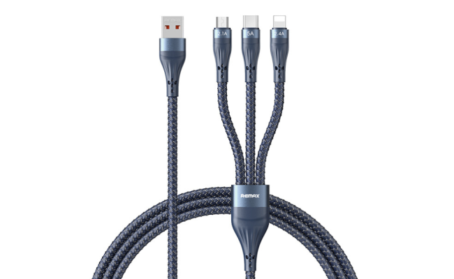 Remax RC-199TH Whirly Series 5A 3-in-1 Fast Charging Cable