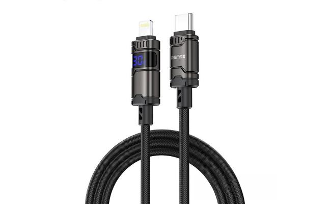 Remax RM-C01-CL Digital Display Briaded Lightning to Type-C Data Cable 1.2M 30W