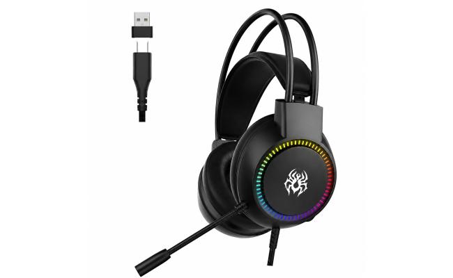 RGB V1C Wired Type-C Over Ear Gaming Headset