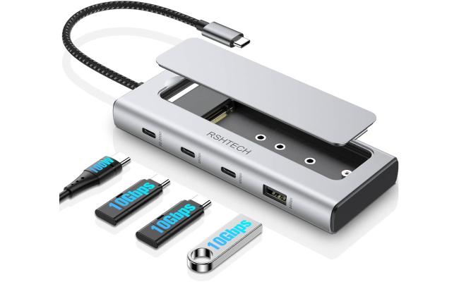 RSHTECH 5 in 1 USB Type C Hub with NVME M.2 SSD Enclosure