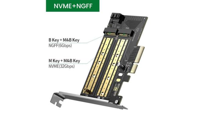 UGREEN CM302 M.2 NVME to PCI-E3.0 Express Card with M.2 SATA