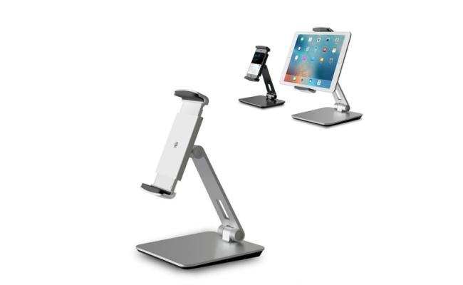 Universal AP-7X Aluminum Stand Desk for 4.7-9.7 inch Phone & Tablet PC (Silver & White)