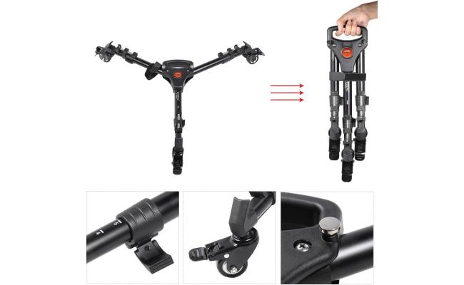 Universal Foldable Tripod Dolly with Adjustable Wheels