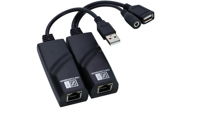 USB 2.0 Over CAT6 Extender with Power -100M