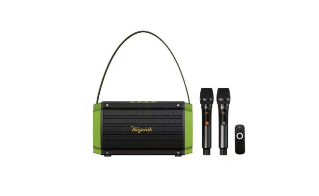 Wejeier W-4120 Outdoor Portable Karaoke Singing Bluetooth Speaker with Two Mics