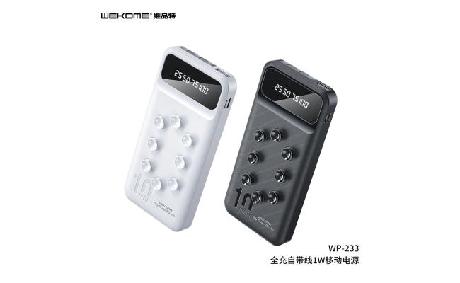 Wekome 3-in-1 10000mAh Digital Display Power Bank (Black)