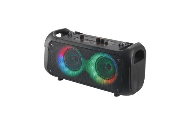 WRX-4207C Dual 4 inch RGB LED light Portable HiFi Party Speaker
